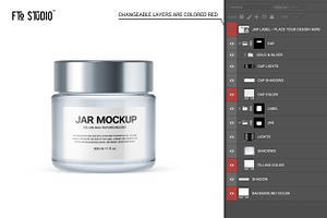 Clear Glass Cosmetic Jar Mockups Set