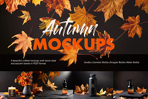 Autumn Leaves & Slate Mockup Set