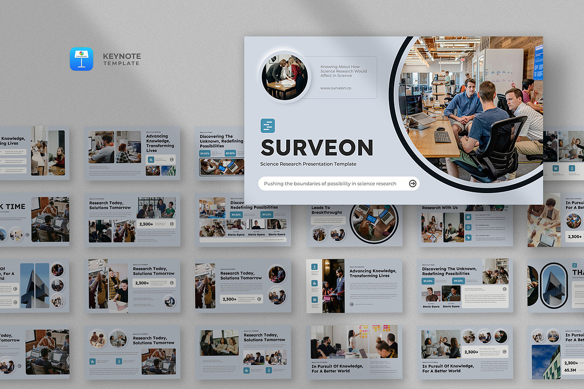Science Research Keynote Template, a Presentation Template by fluffstudio (Photo 1 of 4)