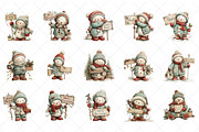 Merry Christmas Snowman Clipart, an Illustration by SinaCreation (Thumbnail 2 of 6)