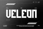 VB Veleon - Futuristic Font, a Sans Serif Font by VALIANTBROTHA (Thumbnail 1 of 9)
