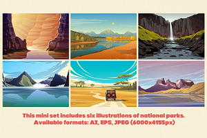 Six Illustrations Of National Parks