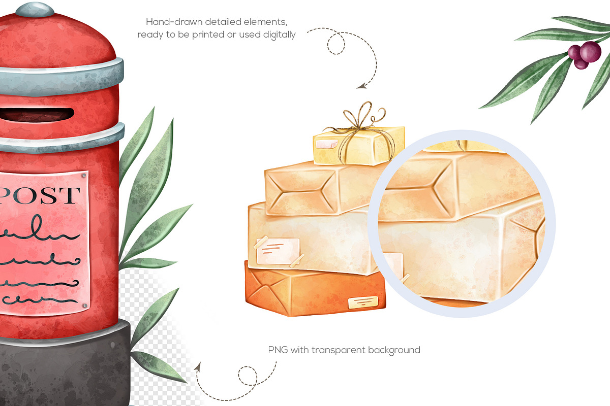 Postal digital clipart, an Object Illustration by Mespilia (Photo 2 of 3)