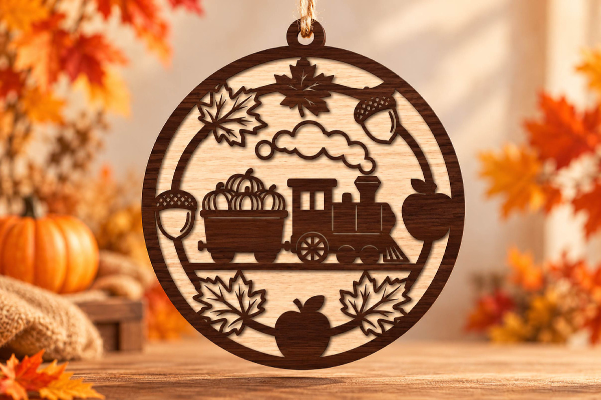 Autumn Harvest Train Laser Cut SVG, an Object Graphic by DreamPrint404 (Photo 1 of 3)