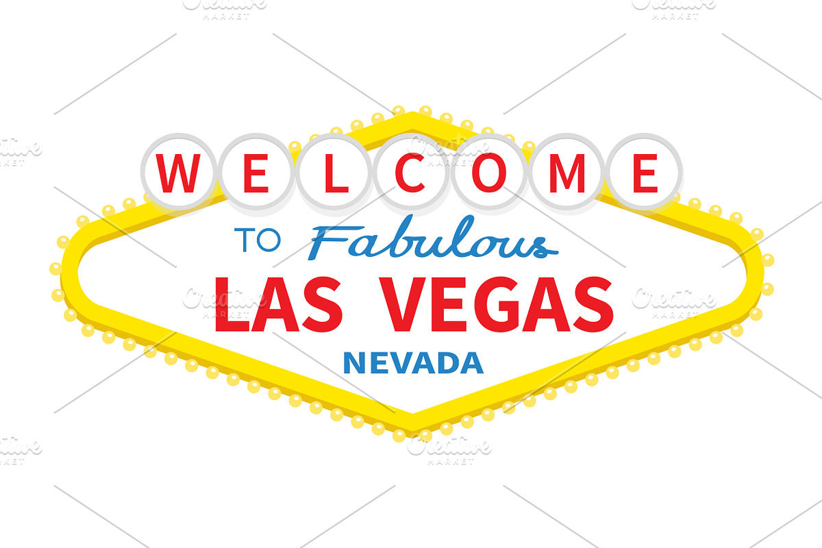 Welcome to Las Vegas sign. Vector, an Object Illustration by Worldofvector