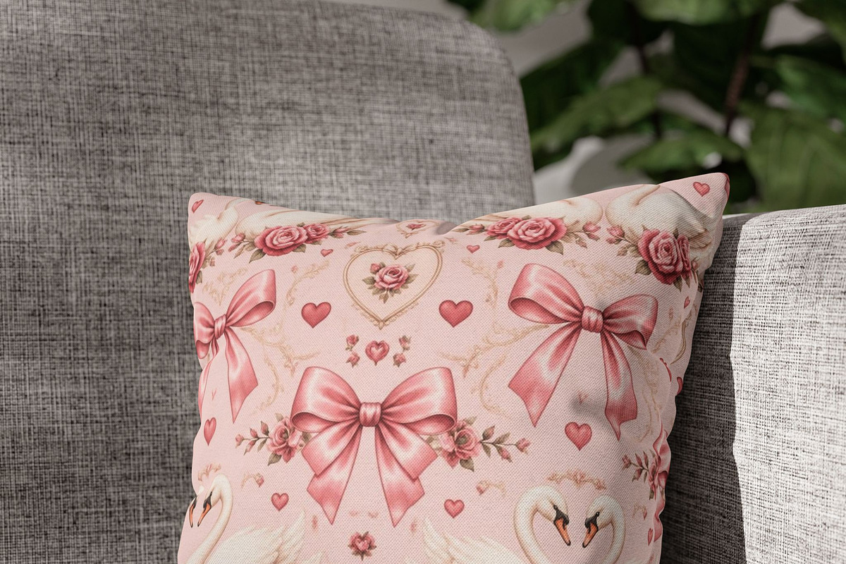Swan & Bow Seamless Pattern, a Pattern Graphic by elfy creative (Photo 3 of 7)