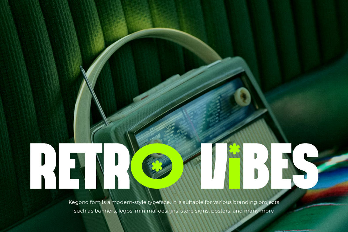 Kegono - Modern Retro Condensed Font, a Sans Serif Font by QR Design Studio (Photo 3 of 15)