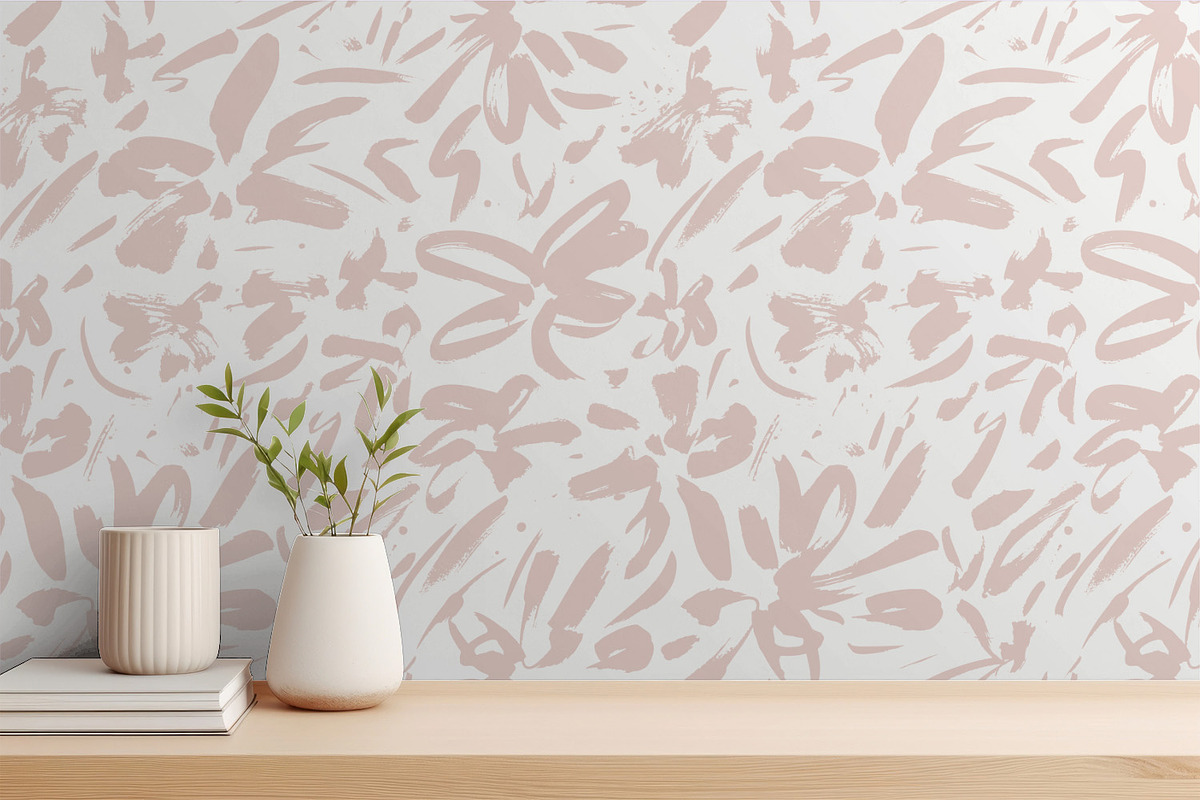 Painted Delicate Flowers, a Wallpaper Graphic by MalyskaStudio (Photo 2 of 5)