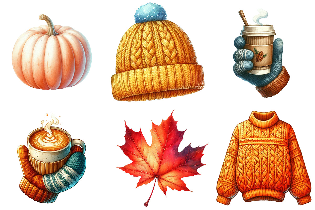 Fall Aesthetic Clipart, an Illustration by Watercolor design (Photo 2 of 4)