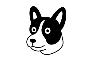 Cute dog with black facial patches, an Animal Illustration by GraphiShop