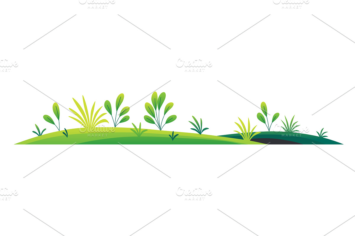 Green lawn with grass and, an Object Illustration by Things for designers