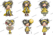 Whimsical Cute Girl Clipart, an Illustration by DreamArtGraphic (Thumbnail 3 of 4)
