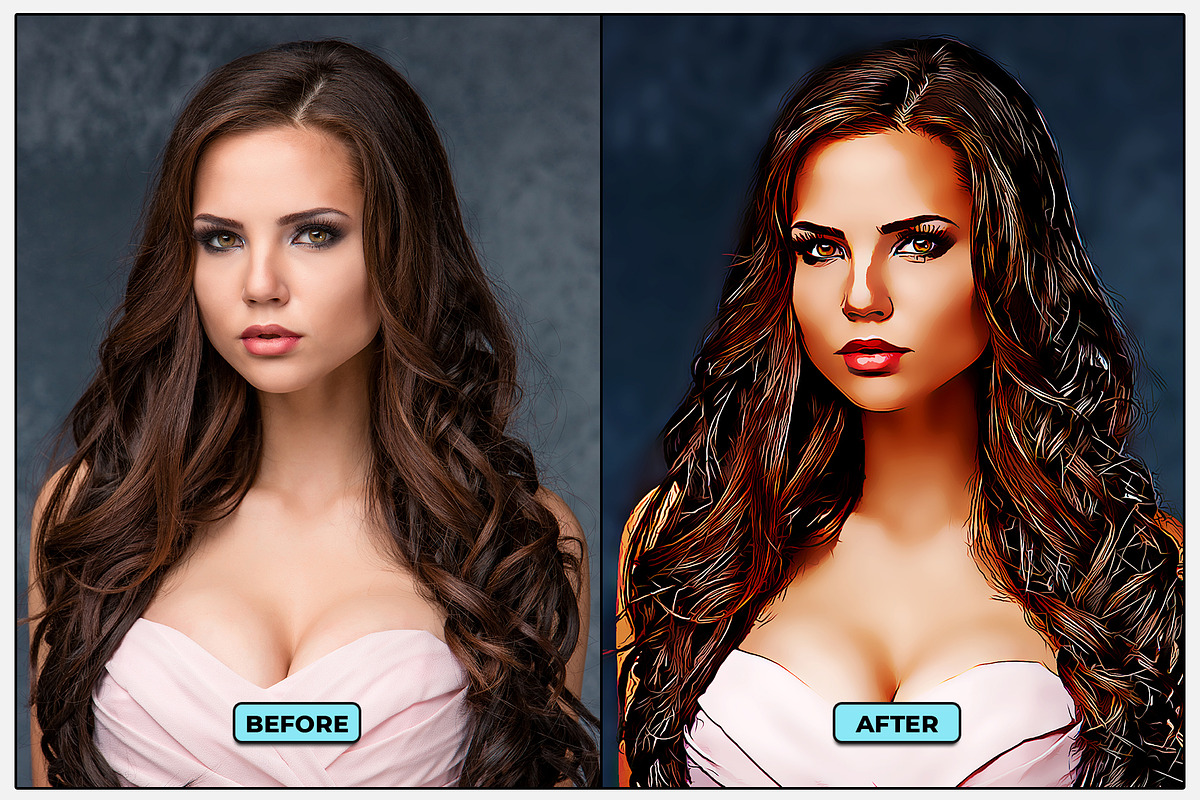 Vector Cartoon Photoshop Action, an Action Add-On by msartworks (Photo 4 of 9)