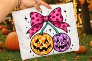 Pink Bow Pumpkin Cherries PNG, Cute, a Seasonal Illustration by Libby Wishes (Thumbnail 3 of 3)