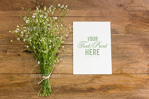 5x7 Wedding Invitation Card Mockup