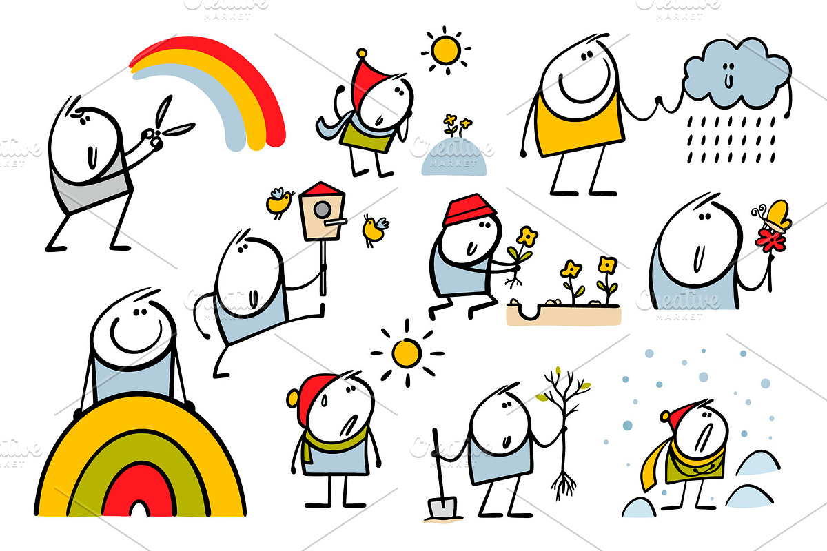 Cartoon seasons set 1., a Person Illustration by eka panova (Photo 3 of 5)
