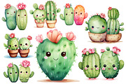 Adorable Cactus Clipart 30 PNG, an Object Illustration by Whimsy Brush Studio (Thumbnail 2 of 6)