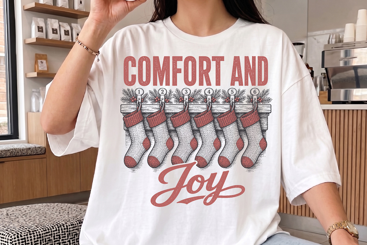 Vintage Comfort And Joy Christmas, a Seasonal Illustration by Libby Wishes (Photo 3 of 4)
