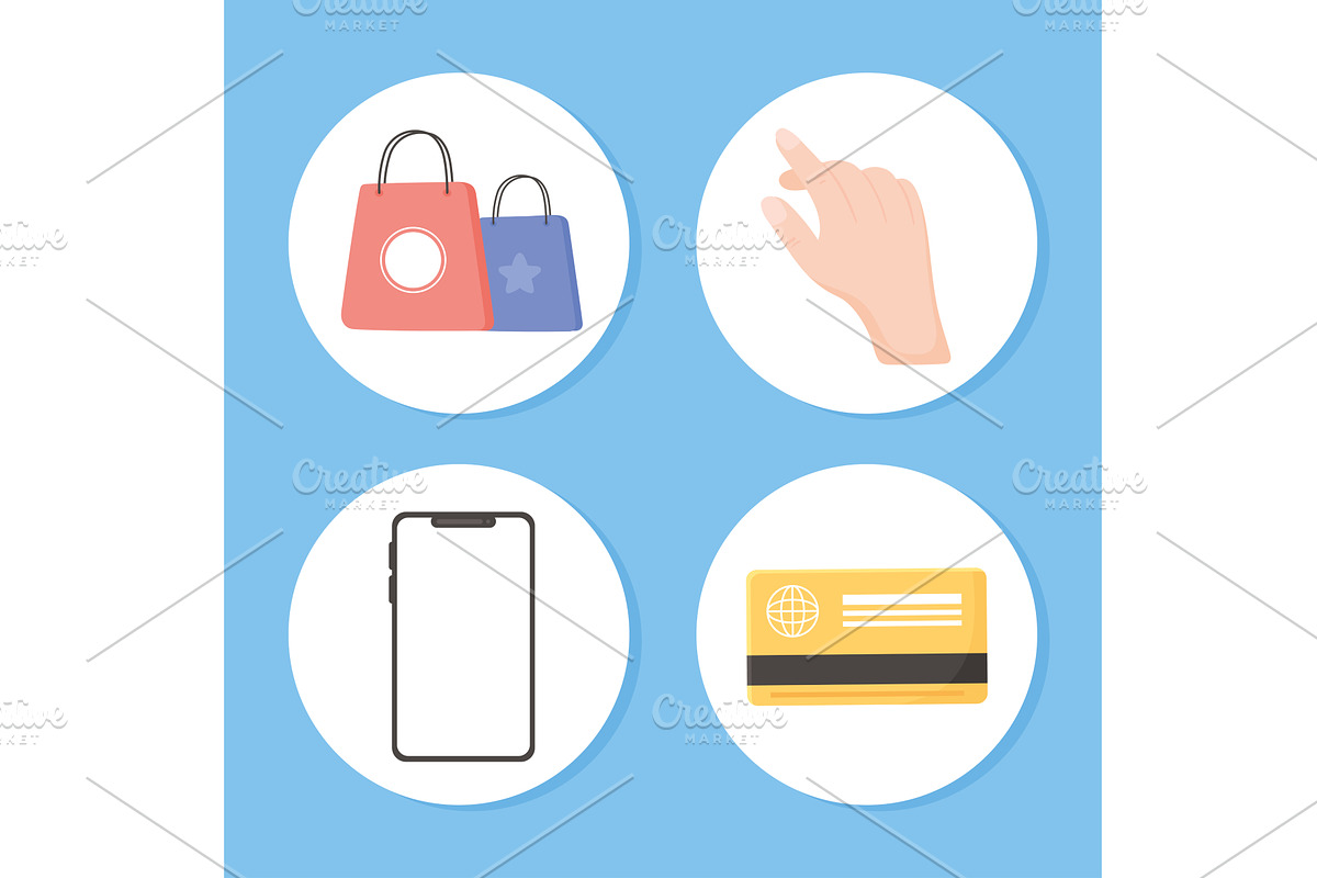 ecommerce purchase set, a Finance Illustration by studiogstock