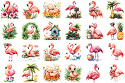 Summer Flamingo Garden Clipart, an Illustration by Sublimation Artist (Thumbnail 2 of 6)