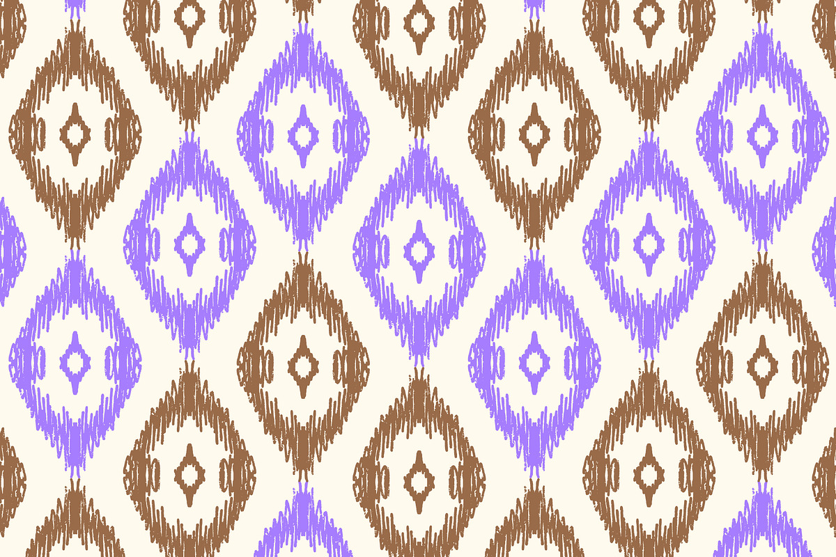 Ikat Diamond Seamless Vector Pattern, a Pattern Graphic by NayaChu (Photo 2 of 7)