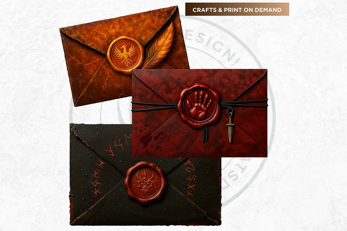 Magic Fantasy Envelopes Cliparts, an Object Illustration by ThatsDesignArt (Photo 4 of 10)
