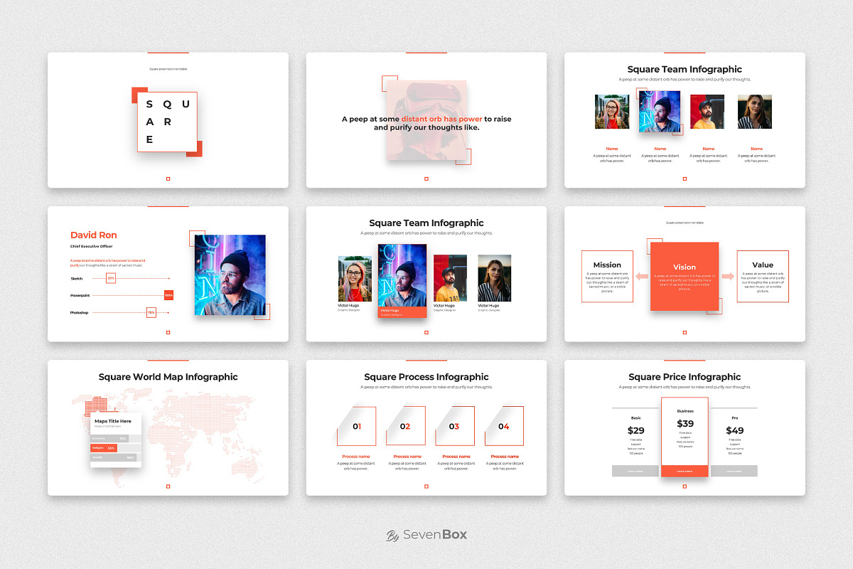 Square Keynote Infographics, a Presentation Template by ShapeSlide (Photo 3 of 17)