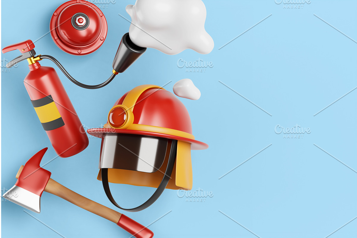 3d fireman banner template, an Object 3D Model by Marozhkastudio