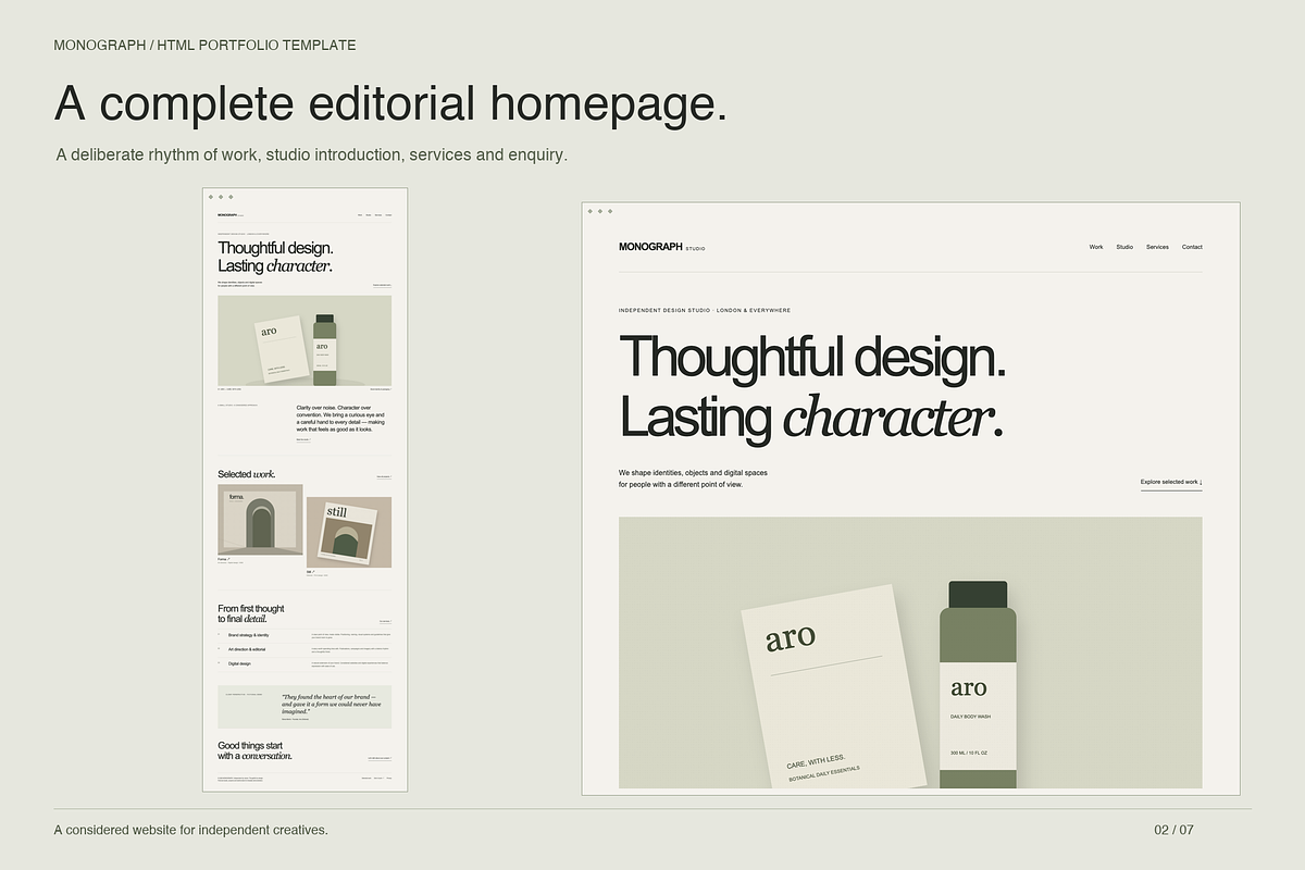 MONOGRAPH – Minimalist HTML Template, a HTML Template by Darweish Designs (Photo 2 of 7)