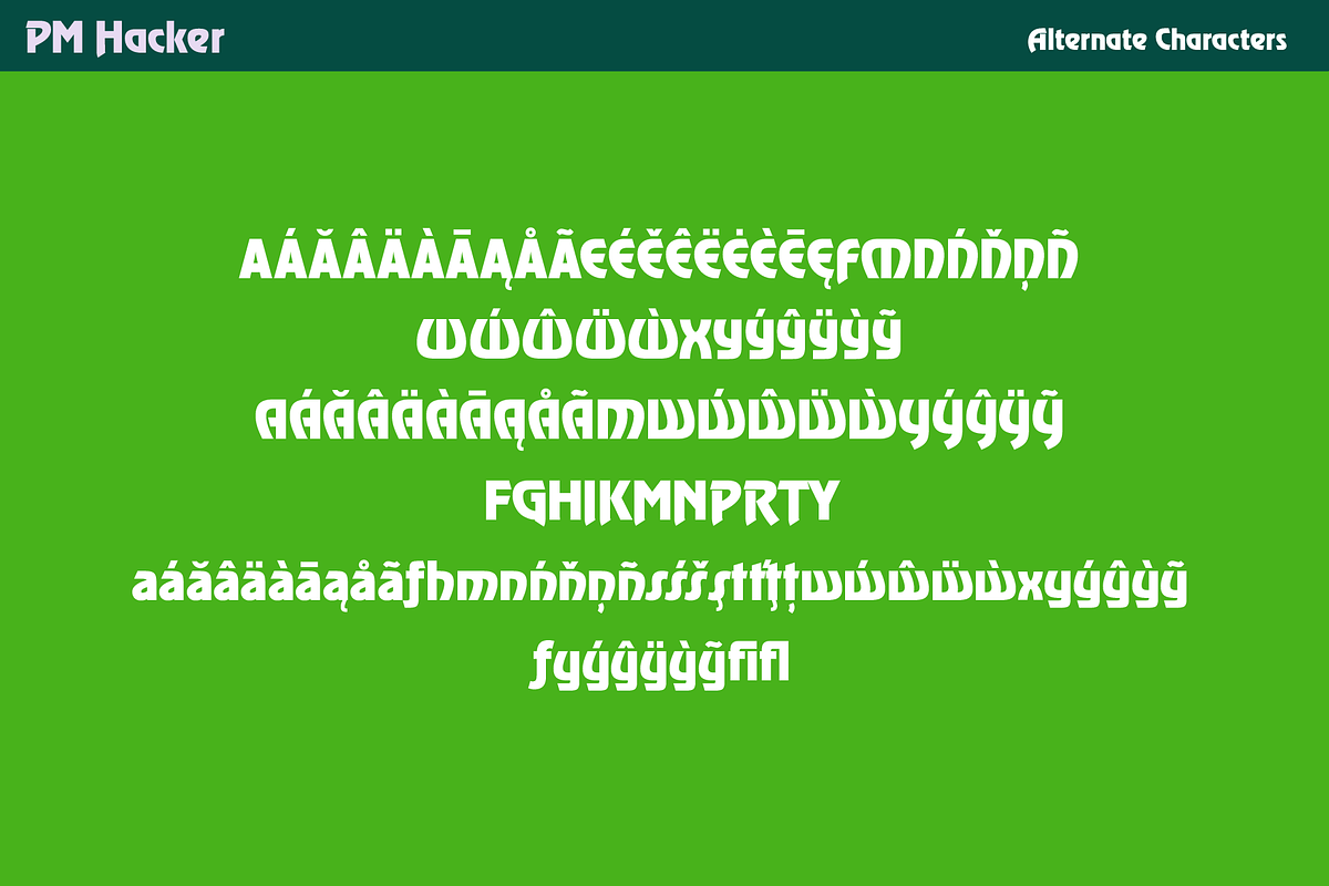 PM Hacker Sci-Fi & Fantasy Font, a Sans Serif Font by Paper Moon Graphic Supply (Photo 5 of 5)