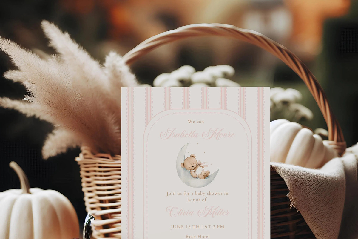 Teddy Bear Baby Shower Bundle Invite, an Invitation Template by LucaTheme (Photo 5 of 7)