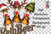 Reinbeer Christmas, Funny Christmas, a Graphic by Clipart Bloom (Thumbnail 2 of 2)