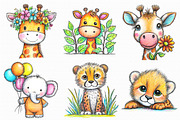 Safari Animals clipart bundle, an Illustration by Libby Wishes (Thumbnail 7 of 7)