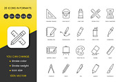 Creative Drawing Tools Icon Set, an Outline Icon by Grand Design (Thumbnail 2 of 3)