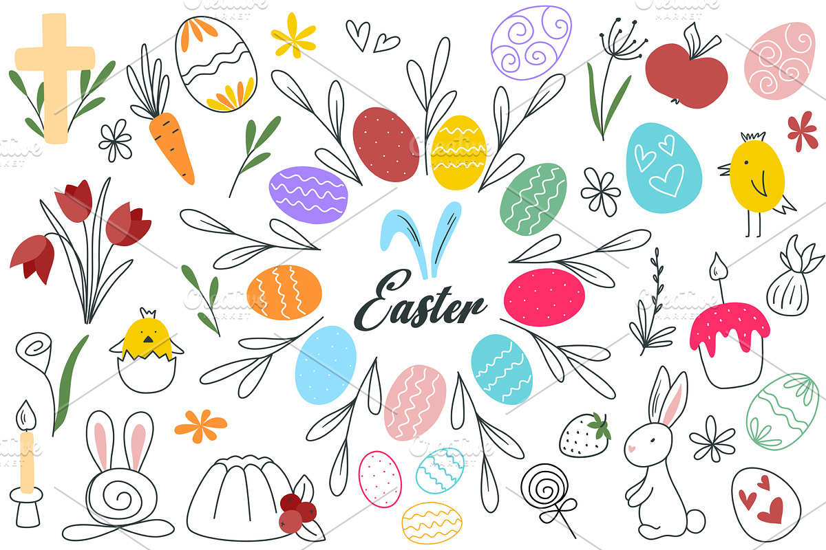 Attributes and symbols of spring, an Object Illustration by Tati_Kli