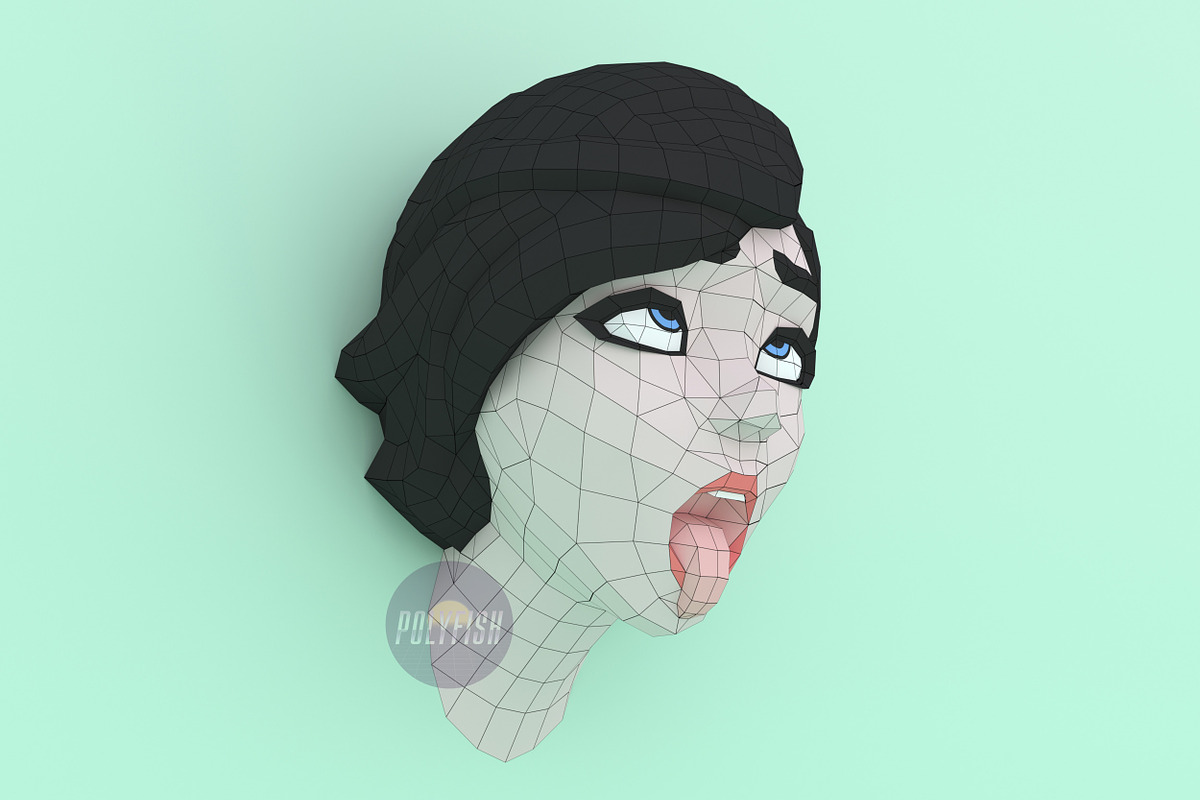 Ahegao Face 3D model template, a Graphic by PolyFish (Photo 4 of 5)