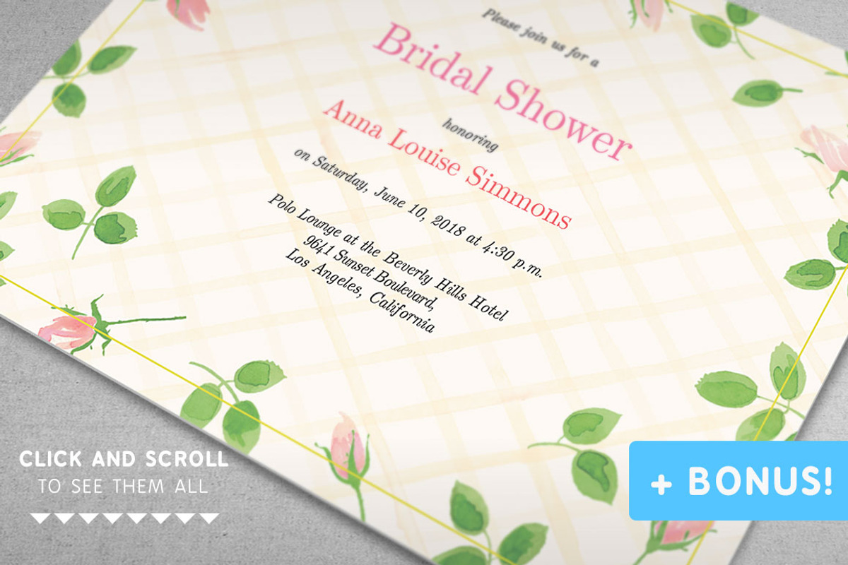 Garden Rose Bridal Shower Set, an Invitation Template by Shiny Wedding (Photo 1 of 2)