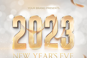 Happy New Year Eve Flyer 2023 Gold