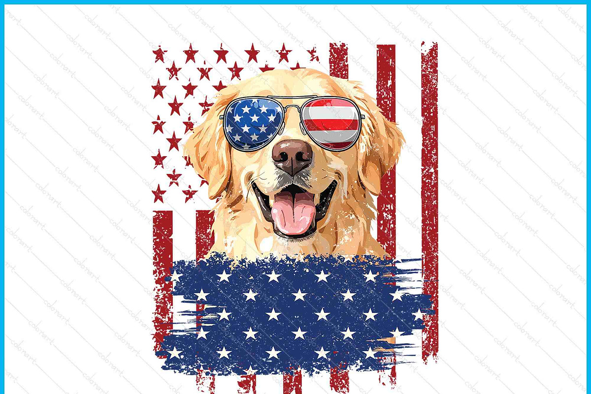 Golden Retriever USA Flag SVG, a Graphic by Creativeusart (Photo 3 of 4)