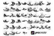 Ocean Sea Waves Set 1 Procreate, a Brush Add-On by Disasterology Ink (Thumbnail 5 of 10)