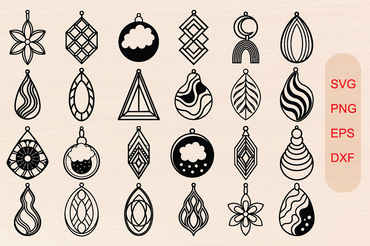 Wood Earrings Laser Cut SVG Bundle, an Object Graphic by jannatulpakhi (Photo 1 of 6)