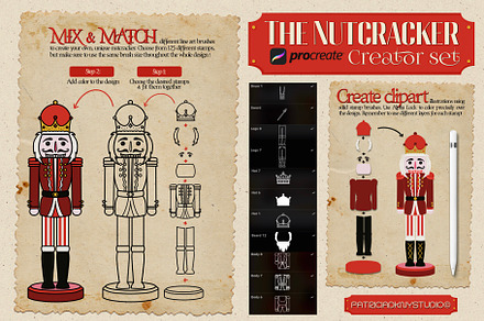 Procreate Nutcracker creator set, a Brush Add-On by PDknyStudio