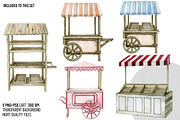 Watercolor food farm market cart, an Object Illustration by yana.fefelova (Thumbnail 2 of 4)