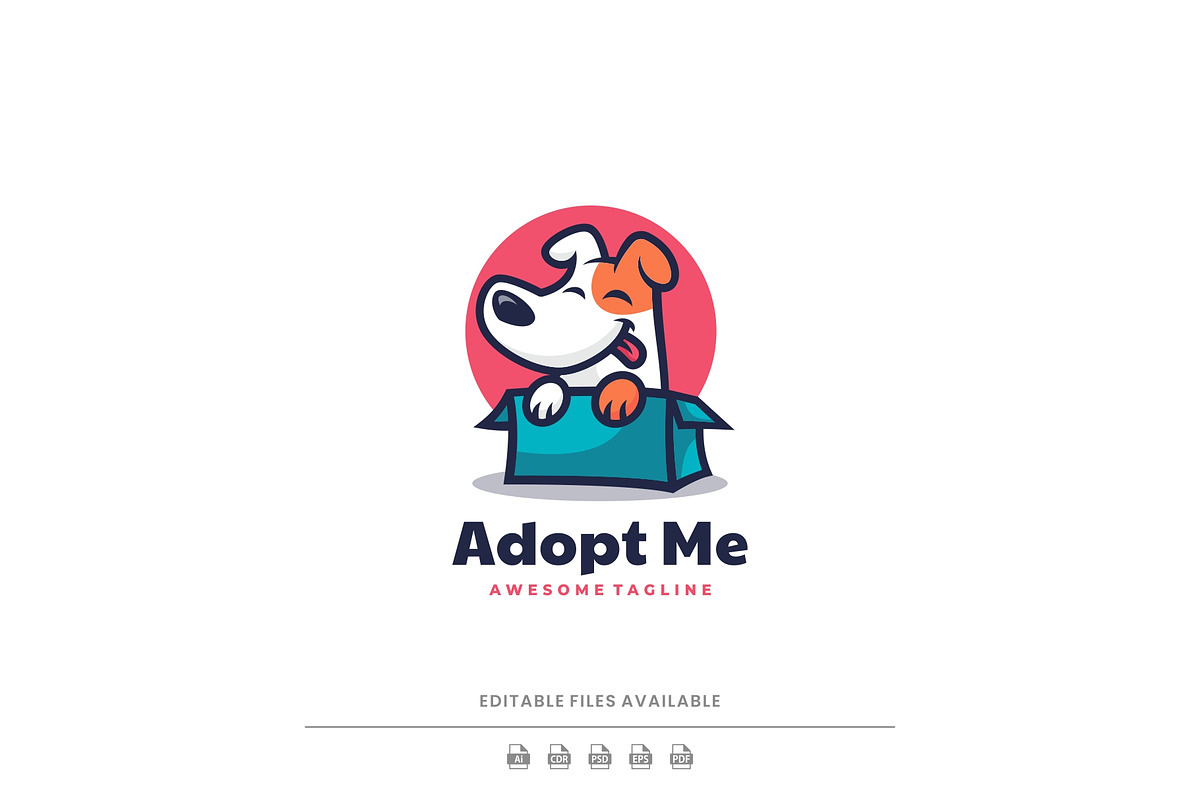 Adopted Dog Mascot Cartoon Logo, a Branding & Logo Template by Artnivora.Std