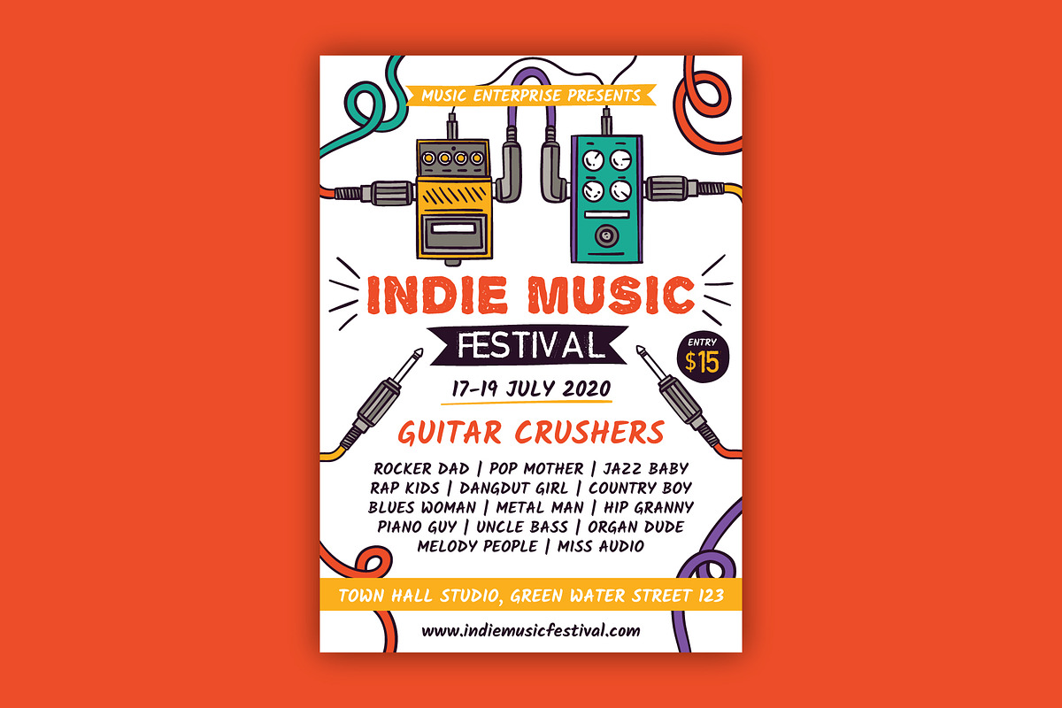 Indie Music Festival Flyer, a Flyer Template by serapika (Photo 1 of 3)