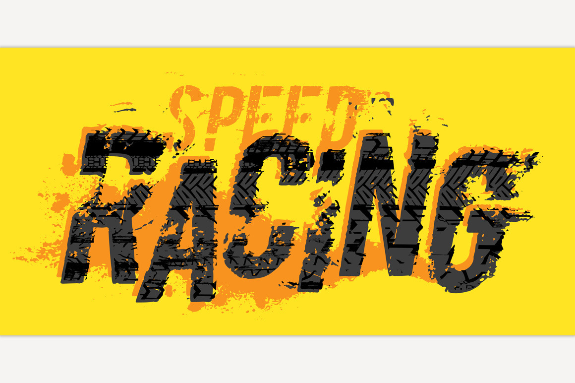 Tire Moto Racing Lettering, a Texture Illustration by Anna's Shop