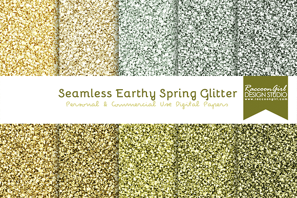 Seamless Earthy Spring Glitter preview 2