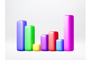 Colorful 3D bar chart illustrating, a Finance Illustration by Abscent