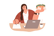 People eat food at table at work set, a Food Illustration by Good Studio (Thumbnail 5 of 7)