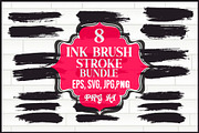 Grunge Paint Brush Stroke Pack, an Illustration by hafijul (Thumbnail 1 of 9)